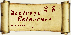 Milivoje Belošević vizit kartica